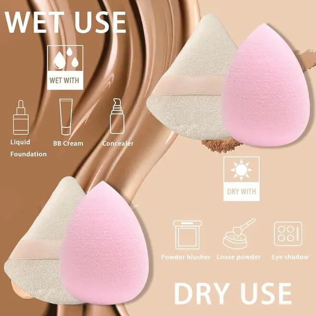 Alt view image 5 of 6 - 21 pcs Makeup Sponge Bulk:Makeup Sponges 21 Pcs for Liquid, Cream, and Powder, Multi-colored Pink make up sponges for foundation