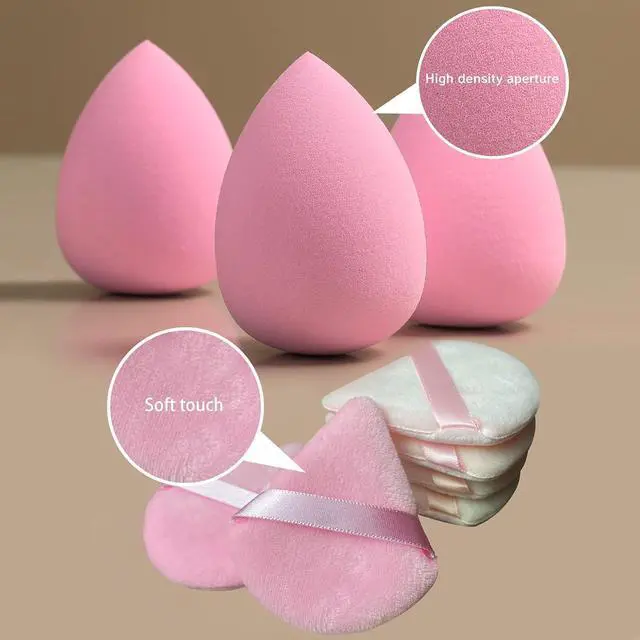 Alt view image 6 of 6 - 21 pcs Makeup Sponge Bulk:Makeup Sponges 21 Pcs for Liquid, Cream, and Powder, Multi-colored Pink make up sponges for foundation