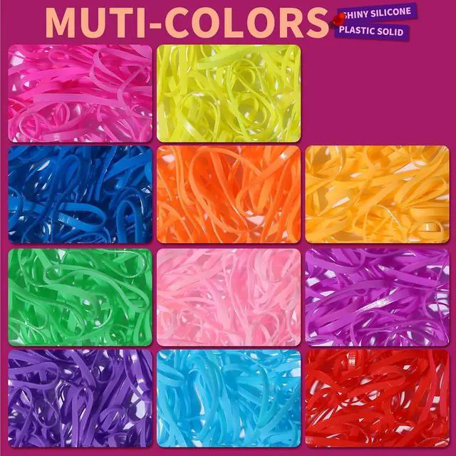 Alt view image 6 of 7 - Teenitor 2000Pcs Elastic Hair Ties Toddler, Elastic Rubber Bands Baby Hair Ties, Multi Color Hair Ties for Little Girls Elastic Small Rubber Bands for Kids Baby Girls Toddler Elastic Ties Colorful