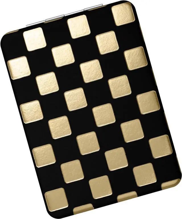 Main image of Compact MirrorUnique Contrasting Neon-Toned Checkered Travel MirrorPocket Mirror for Women
