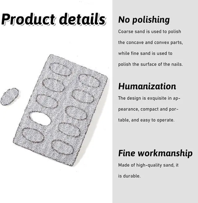 Alt view image 5 of 7 - 200 PCS Grit Sandpaper Sheets, 100/150/180/240 Nail Paper Sheets Self-Adhesive Nail Pads Nails Care Tools Polishing Sandpaper Slant Heads Art Pre-Polishing Sandpapers for Home Salon Nails and Foot