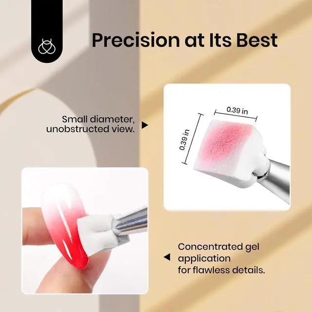 Alt view image 4 of 7 - Beetles 150Pcs Nail Sponges for Ombre, White Sponge with Grabbing Pen Tool | Create smooth ombre nail designs with 150pcs sponges, grabbing pen and easy blending for home manicure