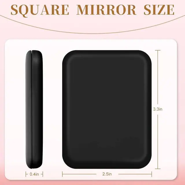 Alt view image 7 of 7 - Compact Mirror with Light, 1X/3X Magnification LED Pocket Mirror for Women | Portable, Travel, Purse, Pocket, Gift, black, mini, small, essentials, led, fiberglass, batteries, rectangular
