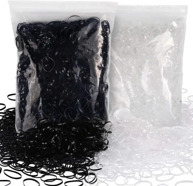 Main image of YGDZ 4000pcs Hair Rubber Bands, Clear Black Elastic Hair Ties Toddlers Girls Baby Hair Elastics Mini Small Braids Rubber Bands(Black+Clear)