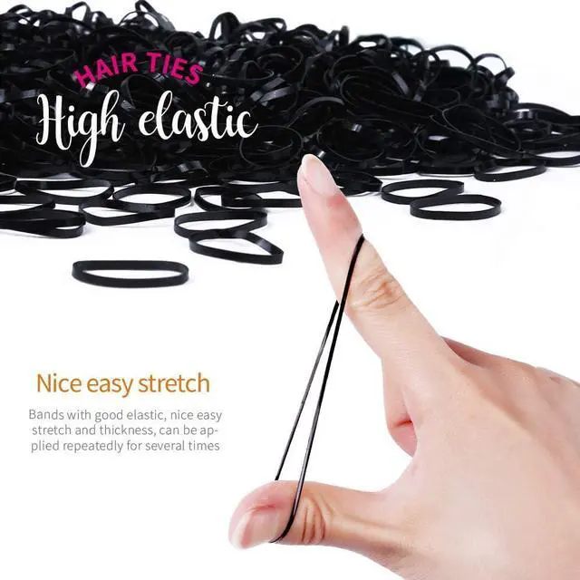 Alt view image 4 of 7 - YGDZ 4000pcs Hair Rubber Bands, Clear Black Elastic Hair Ties Toddlers Girls Baby Hair Elastics Mini Small Braids Rubber Bands(Black+Clear)