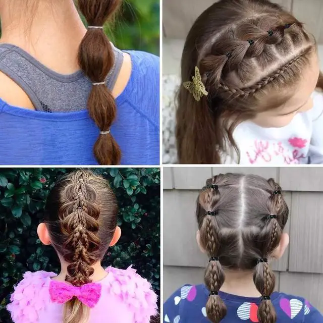 Alt view image 5 of 7 - YGDZ 4000pcs Hair Rubber Bands, Clear Black Elastic Hair Ties Toddlers Girls Baby Hair Elastics Mini Small Braids Rubber Bands(Black+Clear)
