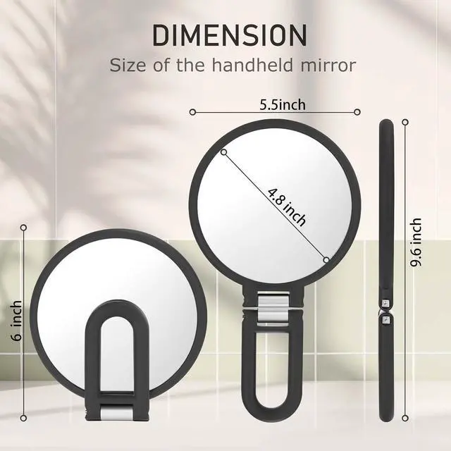 Alt view image 7 of 7 - CLSEVXY Magnifying Handheld Mirror Double Sided, 1X 20X Magnification Hand Mirrors, Travel Folding Hand Held Mirror, 360°Rotation Pedestal Makeup Vanity Mirror