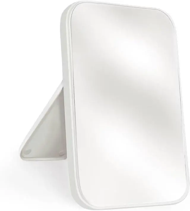 Main image of 8-Inch Table Desk Vanity Makeup Mirror, Simple Portable Travel Mirror with Stand, Standing and Wall Hanging Dual-use, White