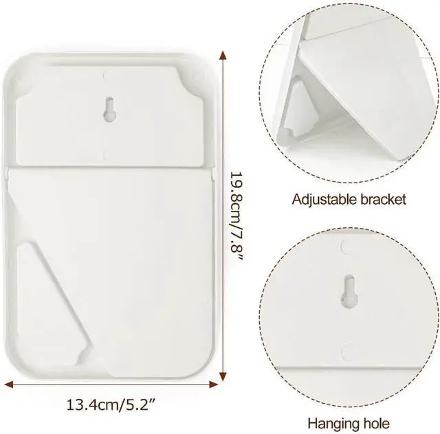 Alt view image 2 of 7 - 8-Inch Table Desk Vanity Makeup Mirror, Simple Portable Travel Mirror with Stand, Standing and Wall Hanging Dual-use, White