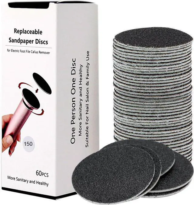Alt view image 7 of 7 - 60PCS Replaceable Sandpaper Discs 150 Grit Sandpaper Refill Pad Disks for Electric Foot File Callus Remover (150 Grit)
