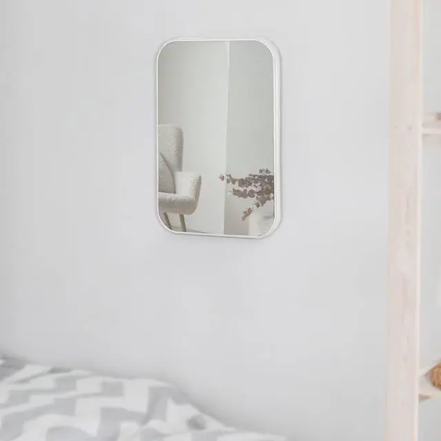 Alt view image 4 of 7 - 8-Inch Table Desk Vanity Makeup Mirror, Simple Portable Travel Mirror with Stand, Standing and Wall Hanging Dual-use, White