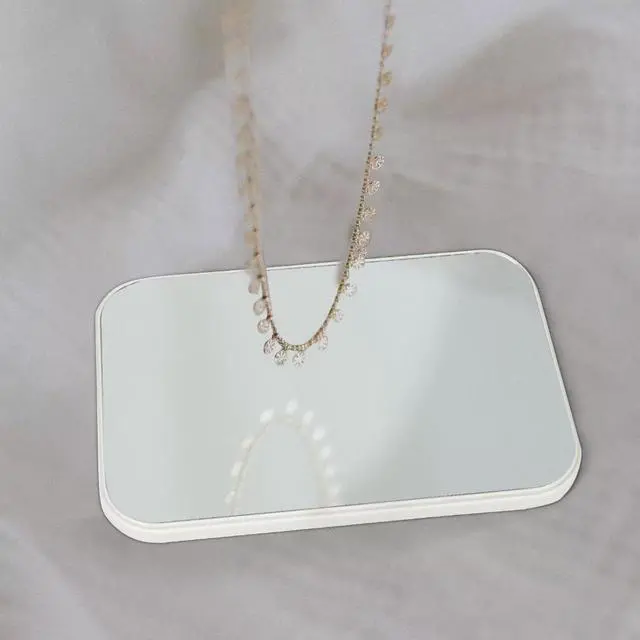Alt view image 7 of 7 - 8-Inch Table Desk Vanity Makeup Mirror, Simple Portable Travel Mirror with Stand, Standing and Wall Hanging Dual-use, White