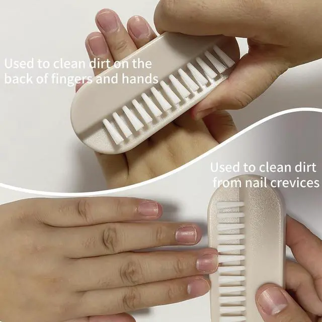 Alt view image 5 of 7 - Nail Brush for Cleaning Fingernails 2 Sided Hand Fingernail Scrub Brush with Soft Stiff Bristles Nail Cleaning Brush 4PCS Nail Scrubber Brushes for Men Women Kids