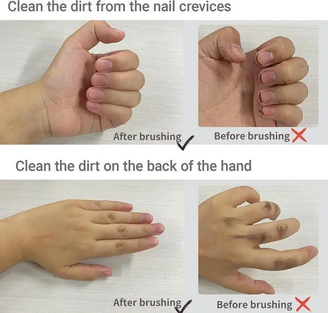 Alt view image 6 of 7 - Nail Brush for Cleaning Fingernails 2 Sided Hand Fingernail Scrub Brush with Soft Stiff Bristles Nail Cleaning Brush 4PCS Nail Scrubber Brushes for Men Women Kids