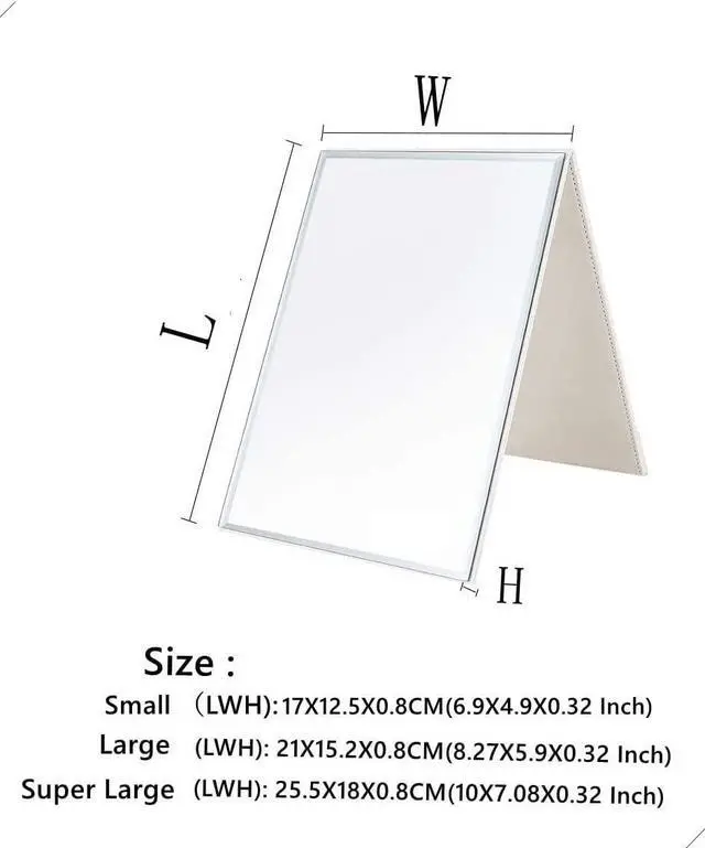 Alt view image 2 of 7 - Zcooooool Large Portable Super HD Mirror - Multi Stand Angle Hand Free/Handheld/Tabletop Foldable Mirror 6.9x4.9 Inch