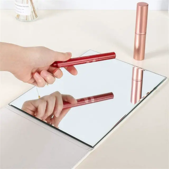 Alt view image 3 of 7 - Zcooooool Large Portable Super HD Mirror - Multi Stand Angle Hand Free/Handheld/Tabletop Foldable Mirror 6.9x4.9 Inch