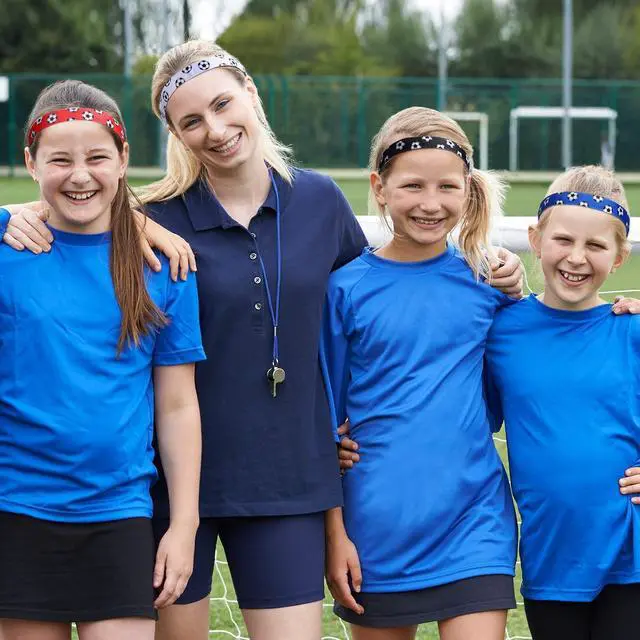 Alt view image 2 of 6 - SATINIOR 4Pcs Nonslip Soccer Headband for Girls, Black, White, Red, Blue | Adjustable Elastic Strap, Printed Soccer Ball Pattern, Sweatproof for Football Training, Youth Sports Headbands