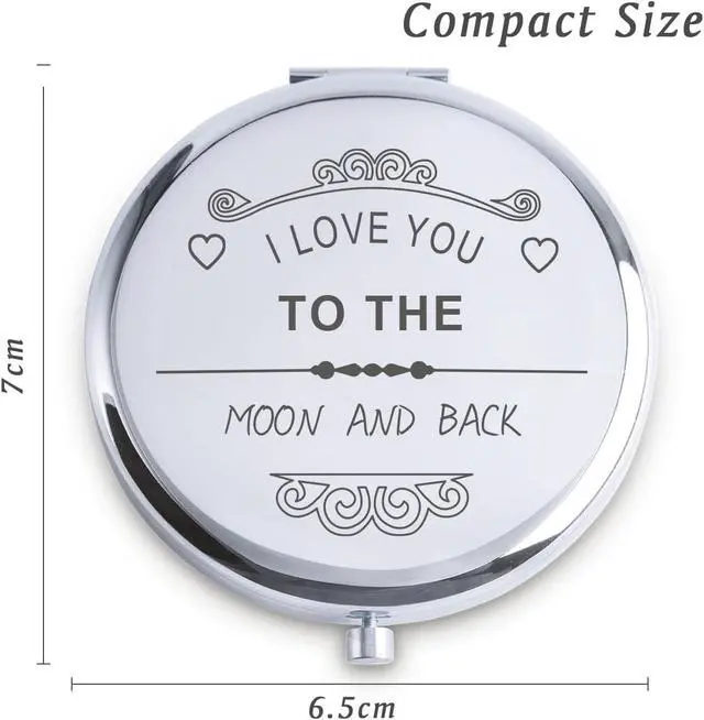 Alt view image 3 of 5 - Personalized Gifts for Women Girls, Unique Gift for Her Mom Wife Grandma, Custom Compact Mirror for Birthday, Mothers Day Basket Stuffers