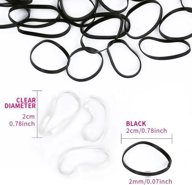 Alt view image 2 of 7 - YGDZ 4000pcs Hair Rubber Bands, Clear Black Elastic Hair Ties Toddlers Girls Baby Hair Elastics Mini Small Braids Rubber Bands(Black+Clear)