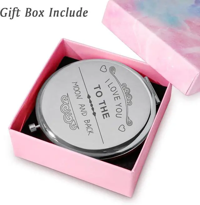 Alt view image 5 of 5 - Personalized Gifts for Women Girls, Unique Gift for Her Mom Wife Grandma, Custom Compact Mirror for Birthday, Mothers Day Basket Stuffers