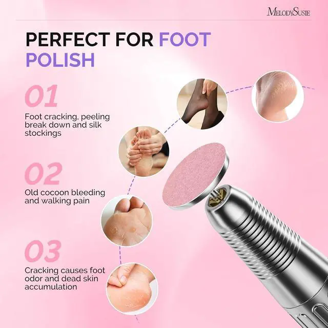 Alt view image 5 of 6 - MelodySusie 80Pcs Replacement Sandpaper Discs with 25mm Metal Drill Bit | 80 Coarse 150 Medium 240 Extreme Fine Grit, Electric Foot File Callus Remover Tool, Professional Nail Polishing Craft