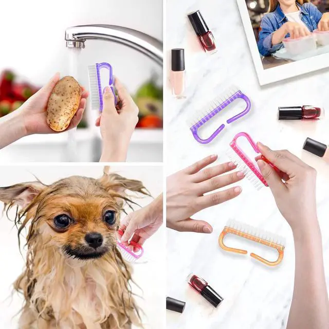 Alt view image 7 of 7 - Larbois Handle Grip Nail Brush, Nail Brushes Hand Fingernail Brush Cleaner Scrubbing Kit Pedicure for Toes and Nails Men Women (4 Pack)