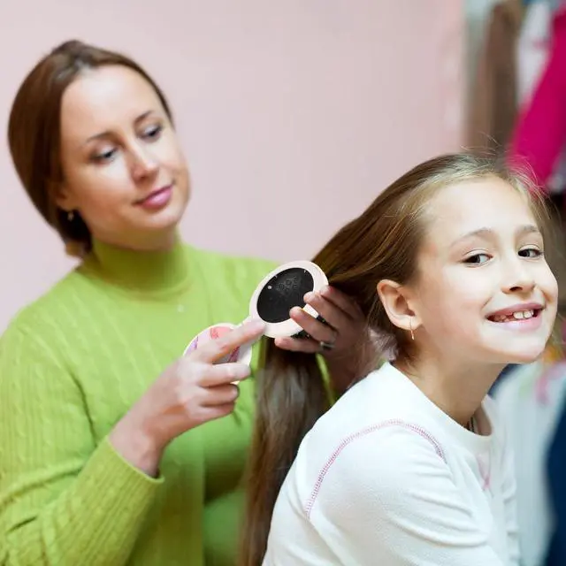 Alt view image 2 of 7 - Mini Hairbrush, Pocket Hairbrush With Mirror Pink Marble | Mini Make Up Mirror And Comb Set Compact, Foldable And Portable, A must Have For Ladies, Handbags And Essential For Travel