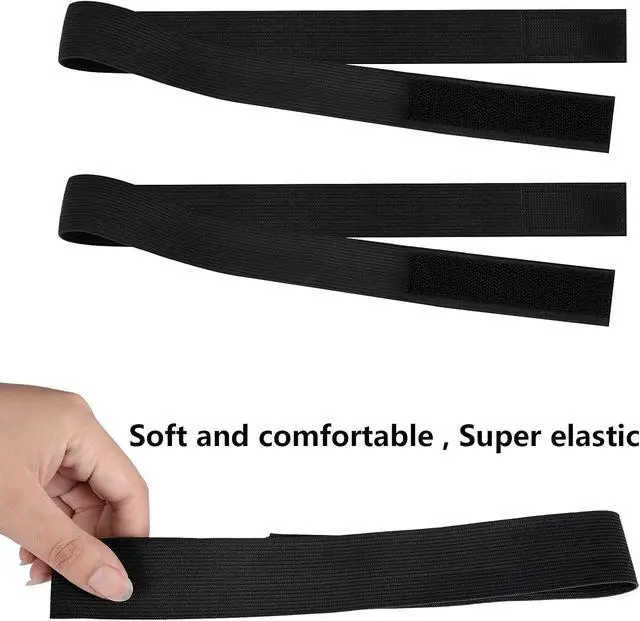 Alt view image 5 of 7 - WILLBOND 12 Pcs Elastic Bands for Wigs Adjustable Lace Melting Edge Wrap 1.2 x 23.6 Inch Black Wig Headband Bands for Lace Front