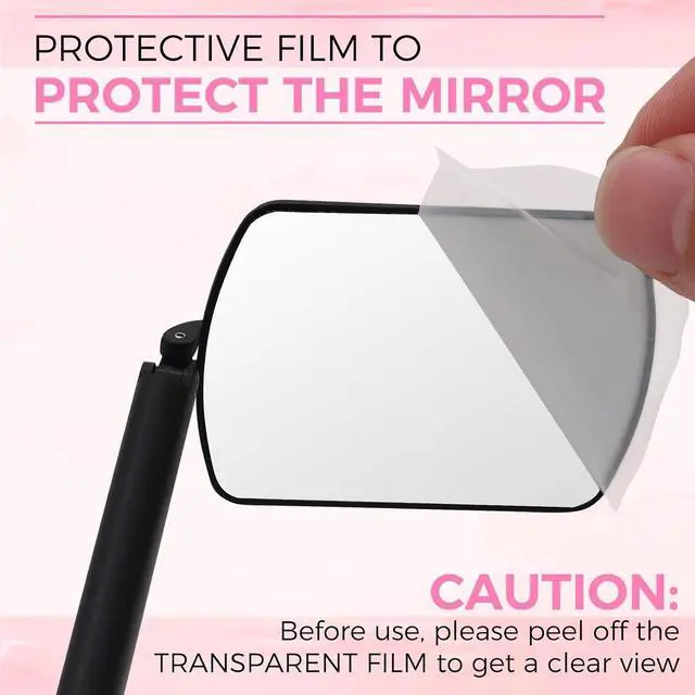 Alt view image 5 of 7 - Flexible Large Square Lash Mirror, 260°Rotation Folding Portable Eye Mirror for Eyelash Extensions, Adjustable for Easy Check, Lash Extension Supplies and Tool for Lash Techs, Black