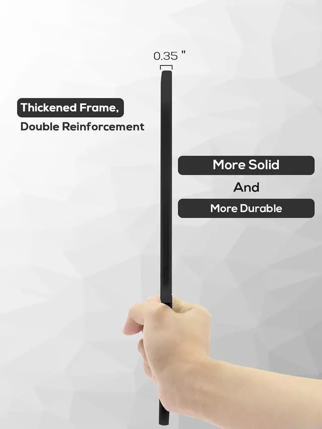 Alt view image 6 of 7 - 12.4" Lx 9" W Handheld Mirror, Wide View Shower Mirror, Black | Hangable, Hand Salon Mirror with Handle, Barber mirror,Distortion-Free, Hand Mirror for Men and Women, for Makeup, Shaving