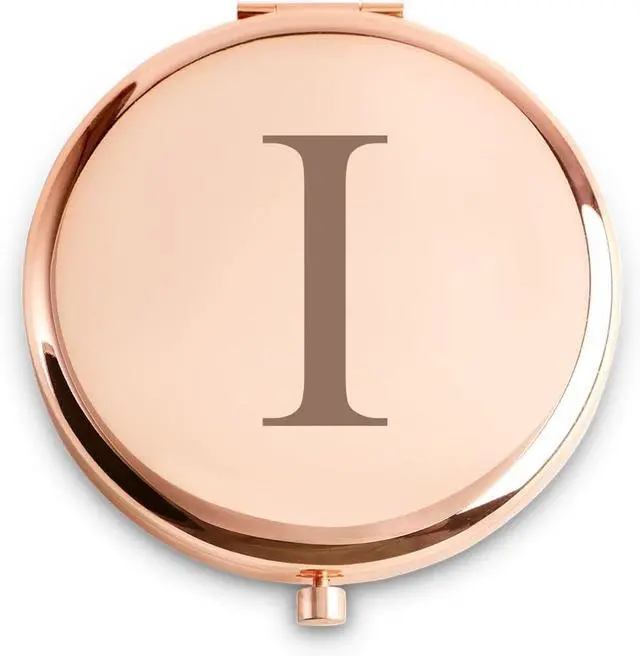 Main image of Personalized Gift for Women Girls Her, Custom Gifts for Adult Teen, Monogram Alphabet Initial Compact Mirror for Birthday, Graduation, Mothers Day, Basket Stuffers