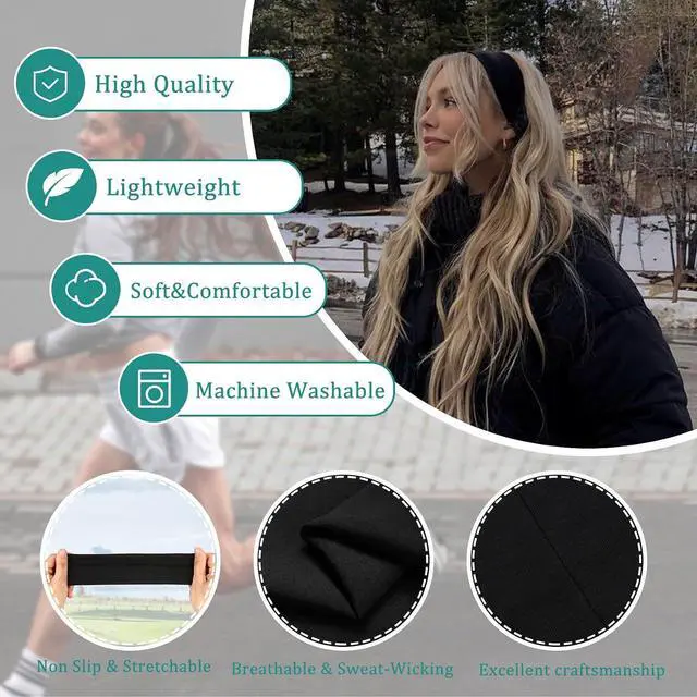 Alt view image 3 of 7 - Headbands for Women Non Slip Head Bands for Women's Hair cute elastic womens headbands Soft Cotton Cloth Fashion floral headband for women for Daily Workout Sports Running Yoga