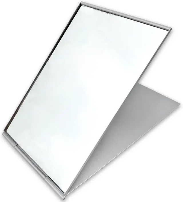 Main image of Simple Flip-Top Makeup Mirror, Portable Folding Ultra-Slim Aluminum Vanity Mirror for Makeup, Travel & Grooming, 5.91x3.94 Inch