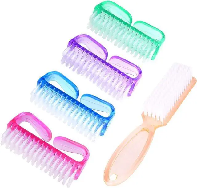 Main image of Handle Grip Nail Brush, Hand Fingernail Scrub Cleaning Brushes for Toes and Nails Cleaner, Pedicure Scrubbing tool kit for Men and Women 5 Pack (Multicolor)