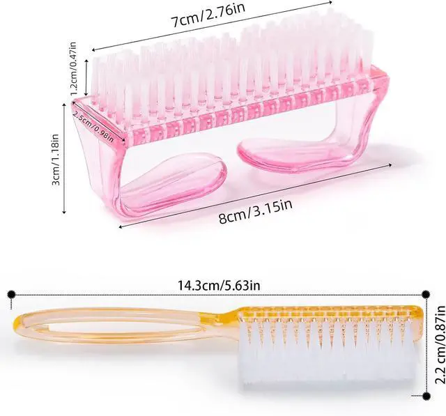 Alt view image 3 of 7 - Handle Grip Nail Brush, Hand Fingernail Scrub Cleaning Brushes for Toes and Nails Cleaner, Pedicure Scrubbing tool kit for Men and Women 5 Pack (Multicolor)