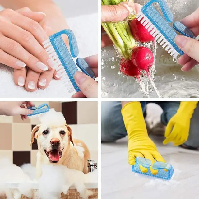Alt view image 7 of 7 - Handle Grip Nail Brush, Hand Fingernail Scrub Cleaning Brushes for Toes and Nails Cleaner, Pedicure Scrubbing tool kit for Men and Women 5 Pack (Multicolor)