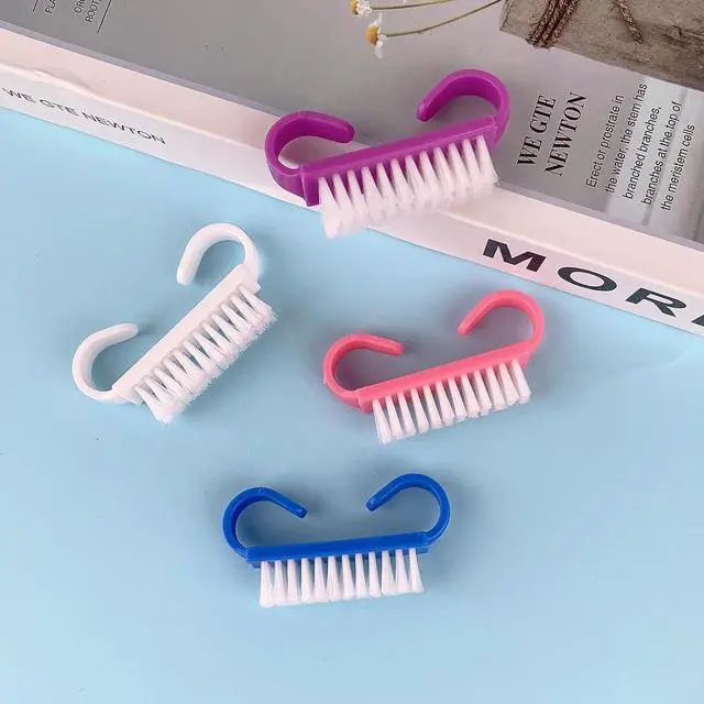 Alt view image 6 of 6 - Handle Grip Nail Brushes, 4 Pack Travel Size Nail Brush for Cleaning Fingernails, Colorful Hand Scrub Cleaning Brushes