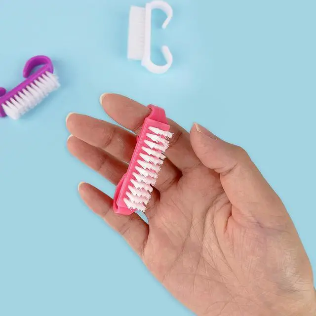 Alt view image 4 of 6 - Handle Grip Nail Brushes, 4 Pack Travel Size Nail Brush for Cleaning Fingernails, Colorful Hand Scrub Cleaning Brushes