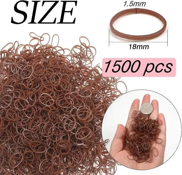 Alt view image 2 of 7 - Brown Elastics Hair Bands 1500pcs Mini Rubber Hairband Soften 18mm Ponytail Holders Hairiness Ties No Damaged Accessories for Women Braids