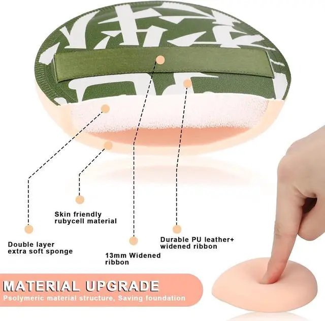 Alt view image 3 of 7 - 4 PCS Makeup Puff, Korean Makeup Sponges Teardrop Setting Face Cushion Puff Soft Sponge for Foundation Concealer Liquid Cream and Powder, Beginner-Friendly, XL/L