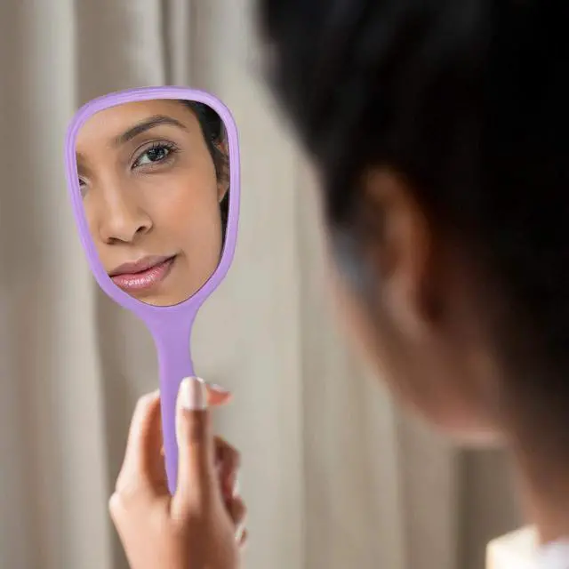 Alt view image 7 of 7 - Jetec 8 Pcs Small Handheld Hand Mirrors, Blue, Green, Pink, Purple | 1X Compact Travel Makeup Mirror, Mini DIY Crafts Mirror, 3.15 x 7.09 in, for Kid Girl Cosmetic Classroom Salon Party Favors