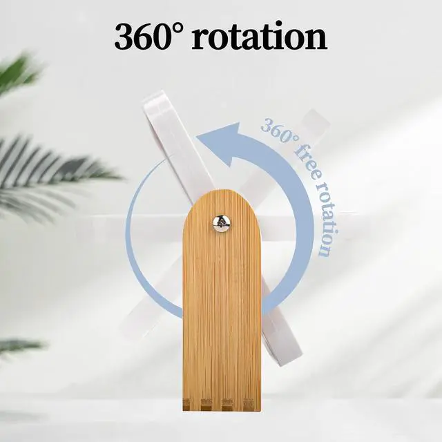 Alt view image 4 of 6 - Desk Mirror,Mirror for Desk,1X/3X Magnifying Double-Sided 360°Flippable Vanity Mirror,Makeup Mirror,with Natural Bamboo Stand-White