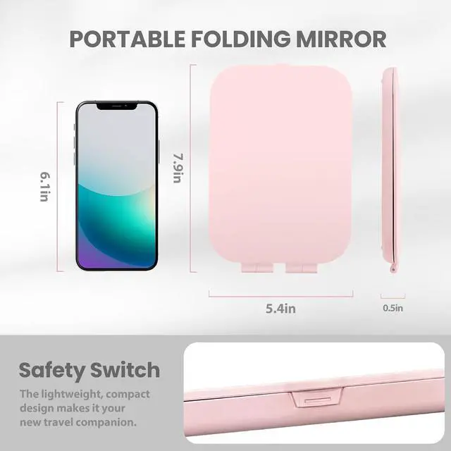 Alt view image 4 of 7 - Koolstuffs Travel Mirror with Light with Battery-Powered | Rechargeable Portable Makeup Mirror, 3 Colors LED Lighting, Dimmable Touch Screen