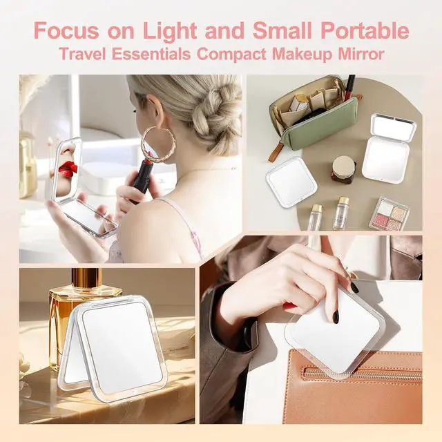 Alt view image 2 of 7 - MIYADIVA Compact Mirror, 30X Magnifying Mirror, Pocket Mirror for Purse, Travel Makeup Mirror with 30X/1X Magnification, Travel Essentials Mirrors, Precision Tweezers, Present for Girls