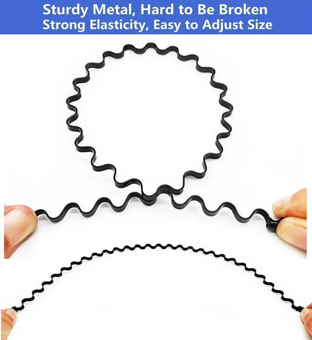 Alt view image 2 of 7 - bodbop XINGZHE Hair Bands, Metal Hairband for Men Women, Fashion Headbands for Washing Face Makeup Sports, Non Slip Wavy Men's Hairband (Black, 1 Count Pack of 1)