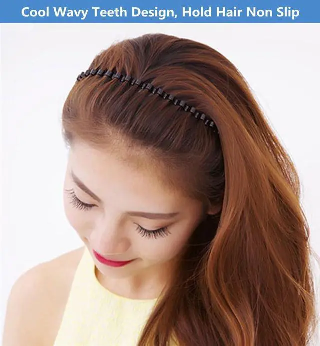 Alt view image 4 of 7 - bodbop XINGZHE Hair Bands, Metal Hairband for Men Women, Fashion Headbands for Washing Face Makeup Sports, Non Slip Wavy Men's Hairband (Black, 1 Count Pack of 1)