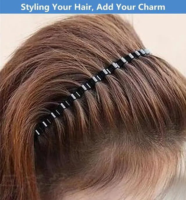 Alt view image 6 of 7 - bodbop XINGZHE Hair Bands, Metal Hairband for Men Women, Fashion Headbands for Washing Face Makeup Sports, Non Slip Wavy Men's Hairband (Black, 1 Count Pack of 1)