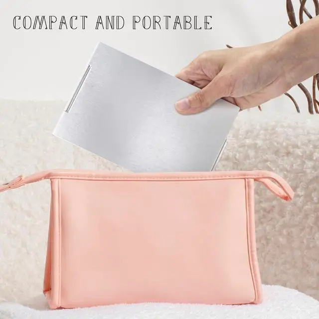 Alt view image 4 of 7 - G2PLUS Portable Folding Vanity Mirror, Ultra-Slim Aluminum Shell Travel Mirror, 4x6 Inch Small Mirror for Travel, Bathroom, Makeup, Beauty, Grooming