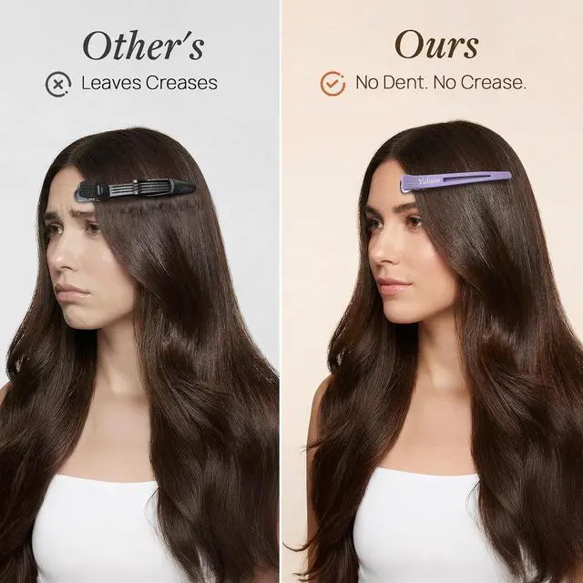 Alt view image 2 of 7 - Hair Sectioning Clips 4 Pack, No Crease Duckbill Clips with Silicone Band, 4.4 Inch, Non Slip for Styling & Hair Cutting, Thick & Thin, Curly & Straight Hair, Salon Home, Morandi & Black