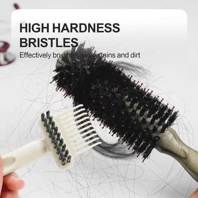 Alt view image 3 of 7 - Hair Brush Comb Cleaning Tool Comb,2-in-1 Hair Brush Cleaner Tool, Portable Remover Rake for Removing Hair Dust, Home and Salon Use (White)
